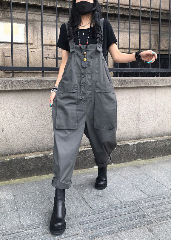 Grey Slash Neck Cozy Solid Jumpsuits