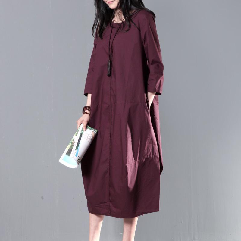 Half sleeve cotton summer maxi dress plus size sundress cotton clothing - Omychic