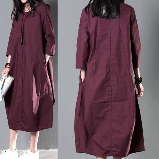 Half sleeve cotton summer maxi dress plus size sundress cotton clothing - Omychic