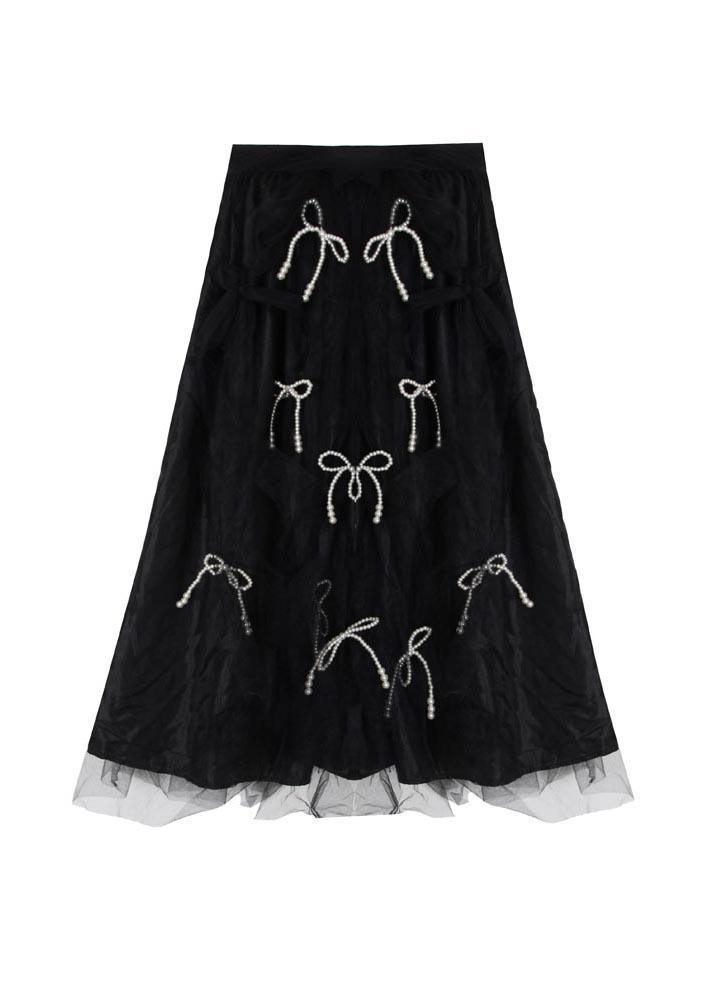 Handmade Black Bow Hollow Outside Open Summer Skirt ( Limited Stock) - Omychic