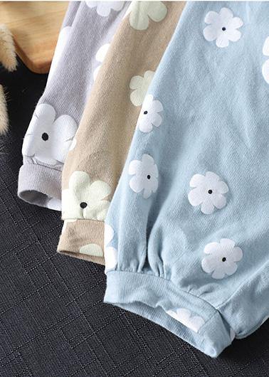 Handmade Hooded SpringTop Wardrobes Khaki Print Tops - Omychic
