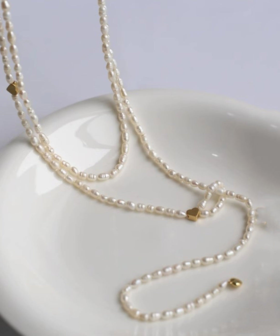 Handmade White Alloy Pearl Beading Gratuated Bead Necklace