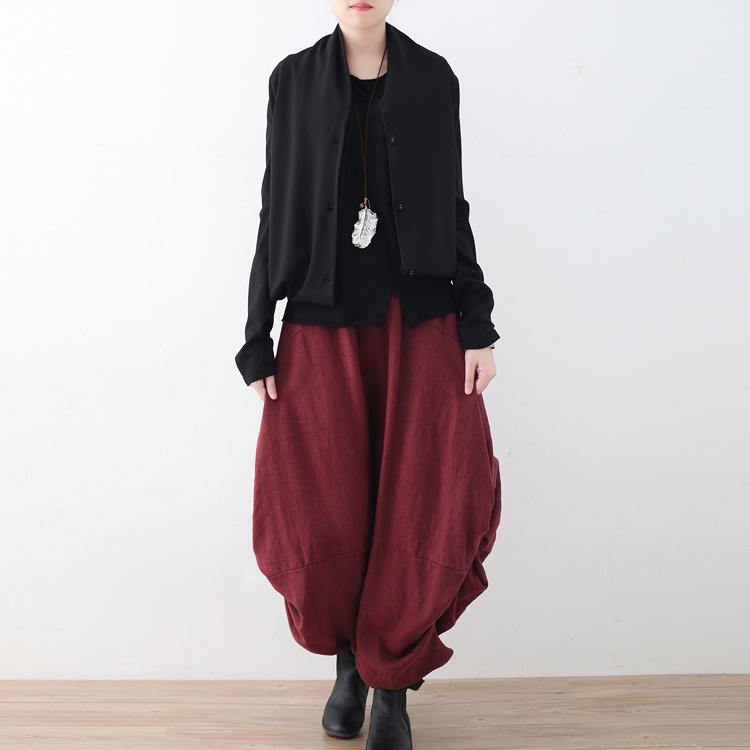 Handmade asymmetric Cotton cardigan Shirts black coats fall - Omychic