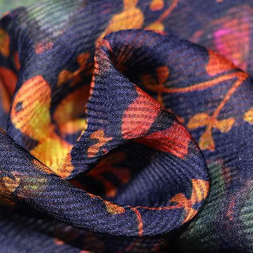 Handmade short sleeve silk Tunics Casual pattern blue prints Robe Dress summer - Omychic