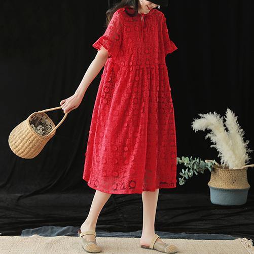 Handmade tulle two pieces Robes Plus Size Fashion Ideas red Maxi Dresses Summer - Omychic