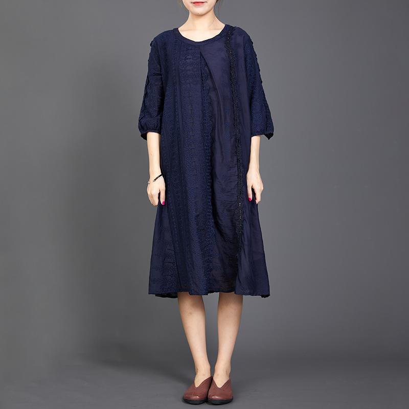 Hollow Out Solid Color Half Sleeve Casual Dress - Omychic