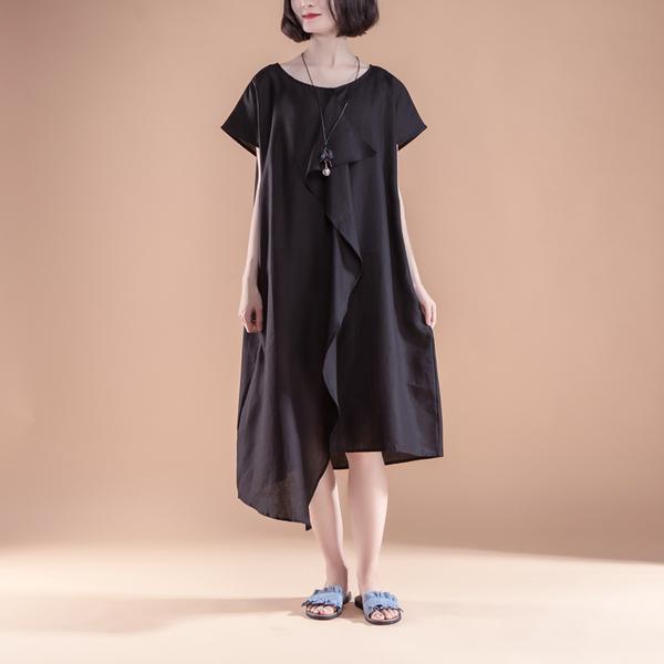 Short Sleeve High-low Hem Summer Casual Dress - Omychic