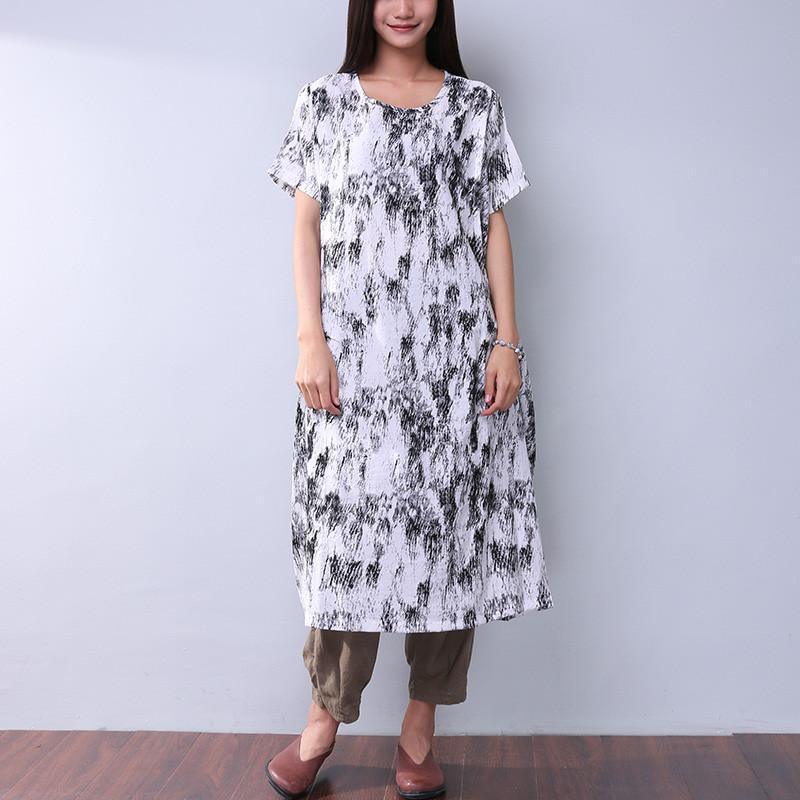 Printing Loose Pocket Women Casual Dress - Omychic