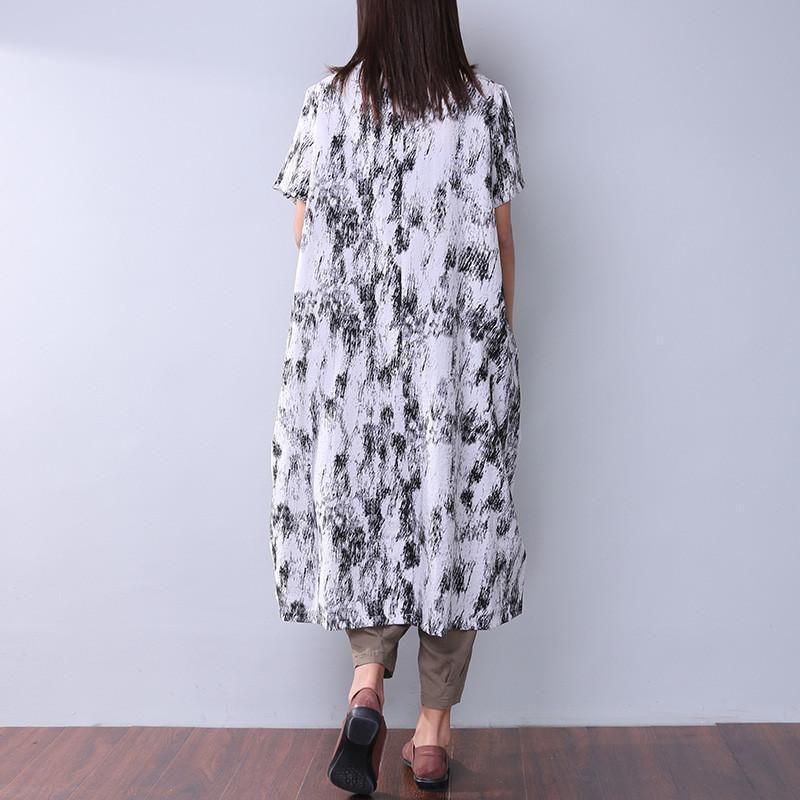 Printing Loose Pocket Women Casual Dress - Omychic