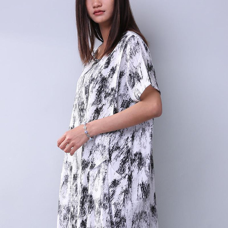 Printing Loose Pocket Women Casual Dress - Omychic