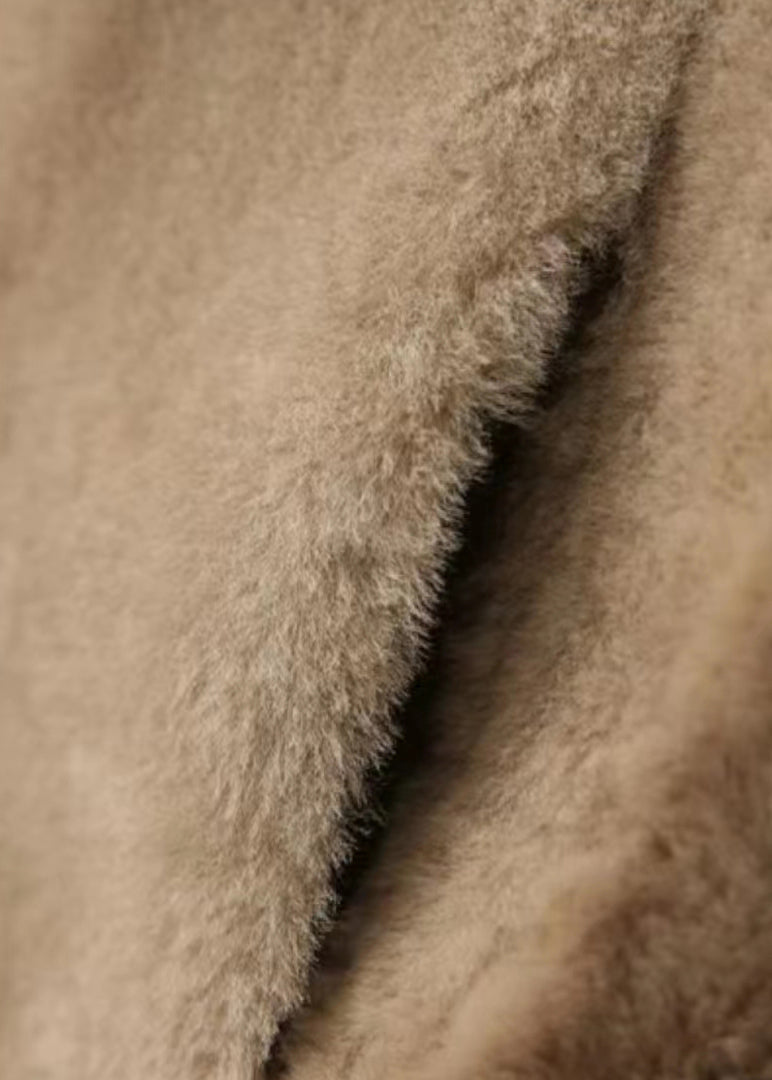 Italian Black V Neck Button Patchwork Wool Coats Winter
