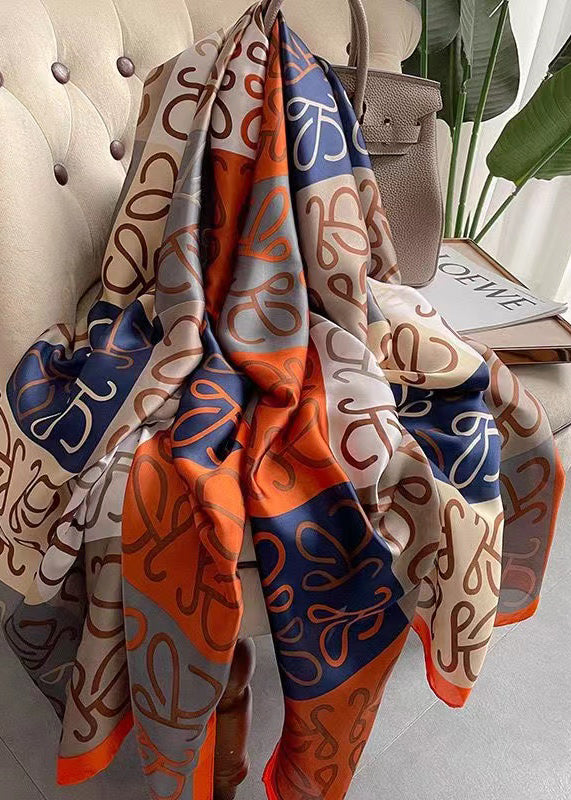 Italian Colorblock Print Women Silk Scarf