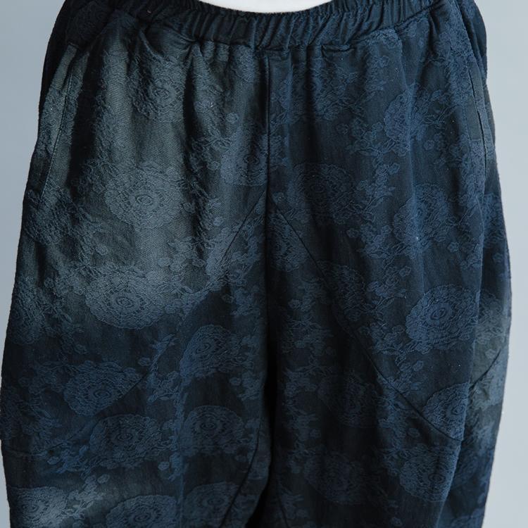 Italian Jacquard harem pants cotton Metropolitan Museum Neckline black pants spring - Omychic