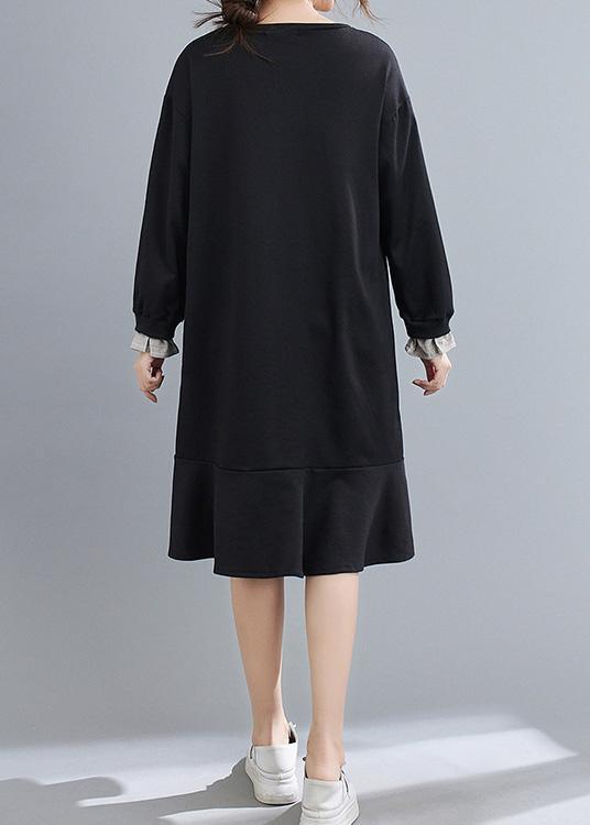 Italian O Neck Bow Spring Dresses Photography Black Robe Dresses ( Limited Stock) - Omychic