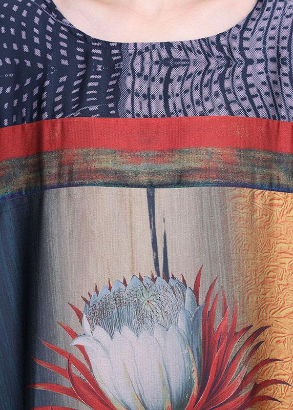 Italian Print Silk asymmetrical design Wide Leg Two Pieces Set - Omychic