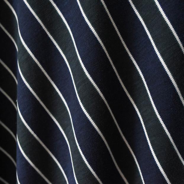 Italian dark blue striped cotton shirts women Omychic Photography Batwing Sleeve Knee blouse - Omychic