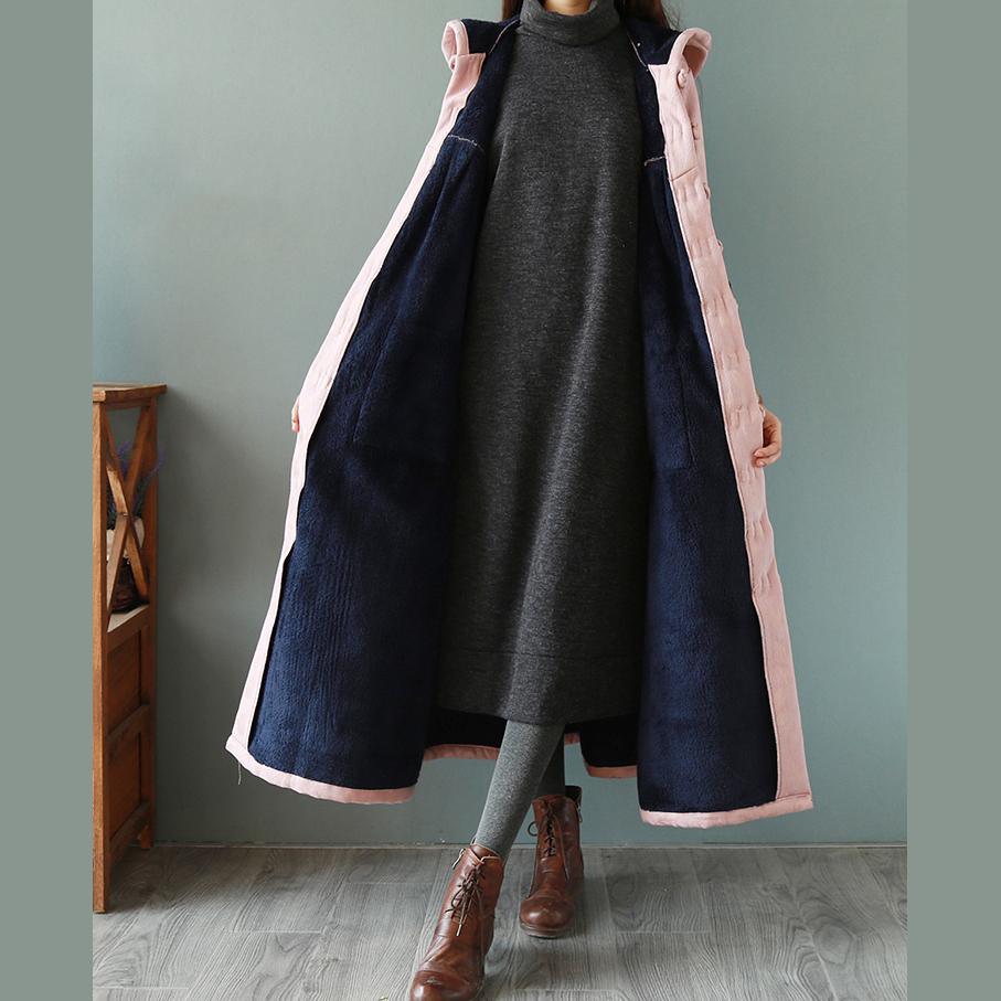 Italian hooded Fine winter coat for woman pink silhouette outwear - Omychic