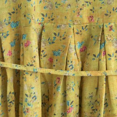 Italian Tie Waist Cotton Tunic Fashion Ideas Yellow Robe Dresses Summer ( Limited Stock) - Omychic