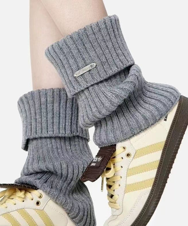 Khaki Thickened Warm Knitted Cotton Thread Socks