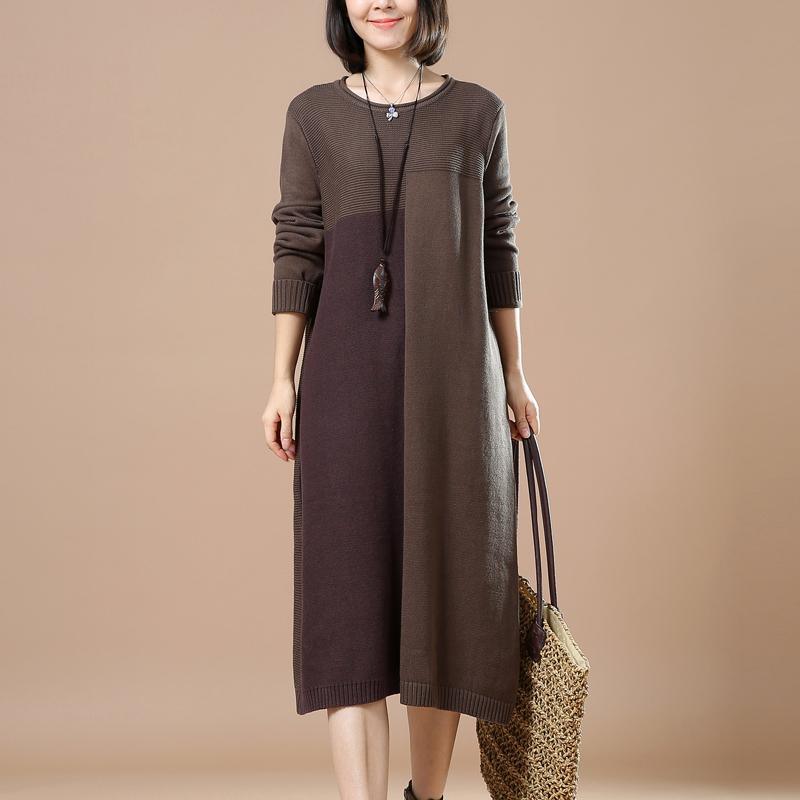 Khaki woman plus size sweaters knit dresses - Omychic