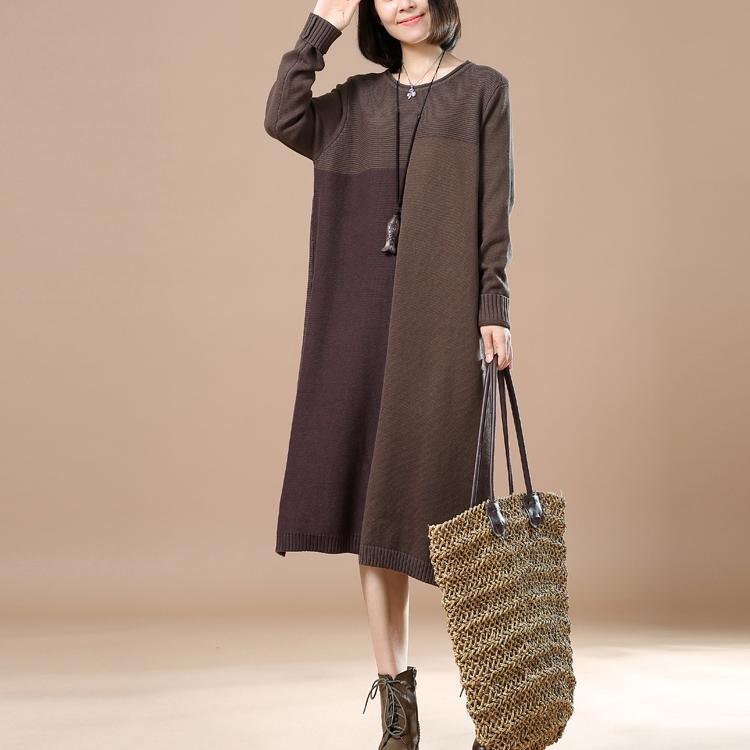 Khaki woman plus size sweaters knit dresses - Omychic