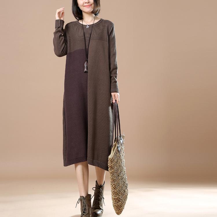 Khaki woman plus size sweaters knit dresses - Omychic