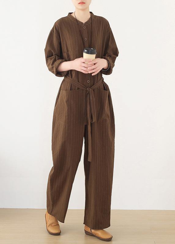 Korean brown style loose plus size women's casual all-match overalls - Omychic