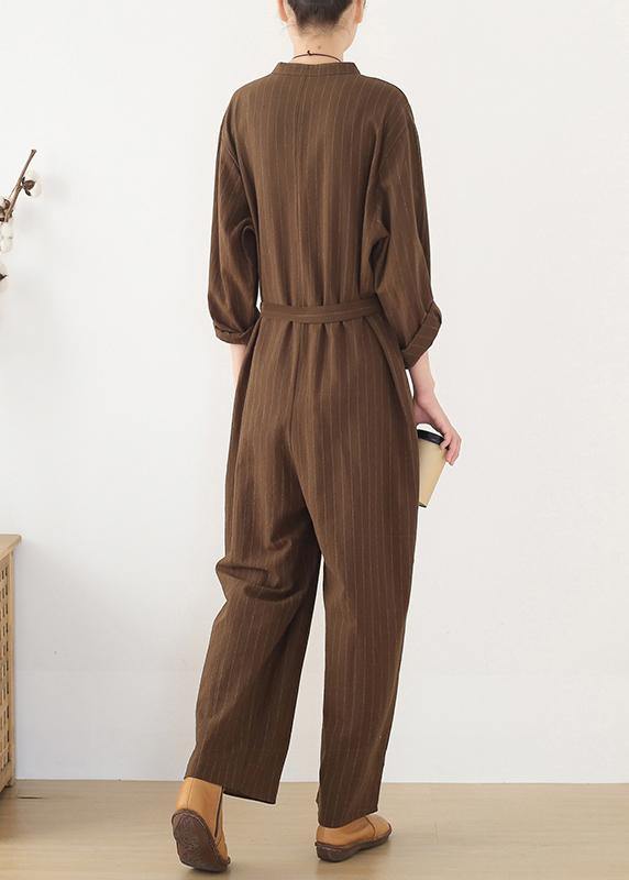 Korean brown style loose plus size women's casual all-match overalls - Omychic