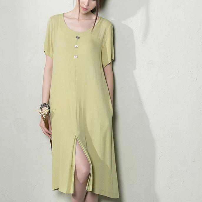 Light green cotton dress summer shift dress oversize sundresses maternity dress - Omychic
