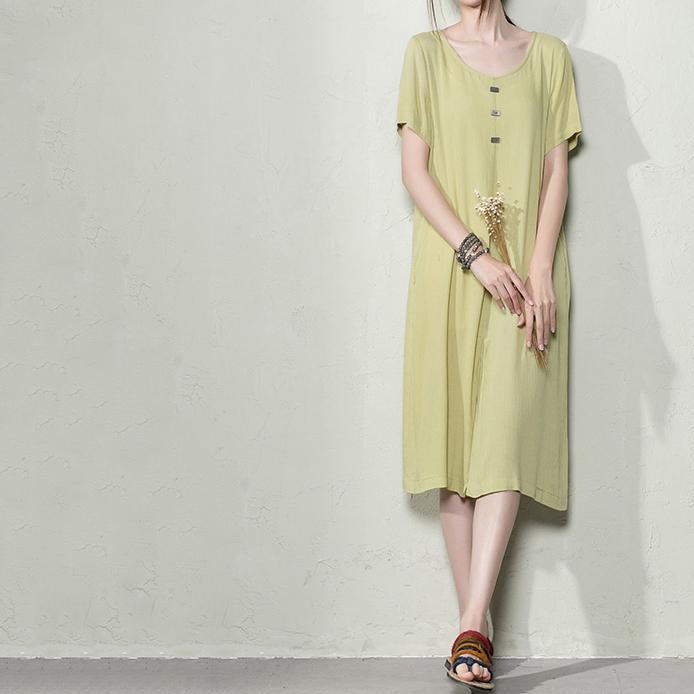 Light green cotton dress summer shift dress oversize sundresses maternity dress - Omychic