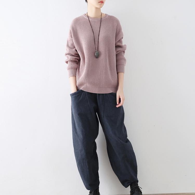 Light purple short knit sweaters 2017 winter tops oversized casual pullover - Omychic