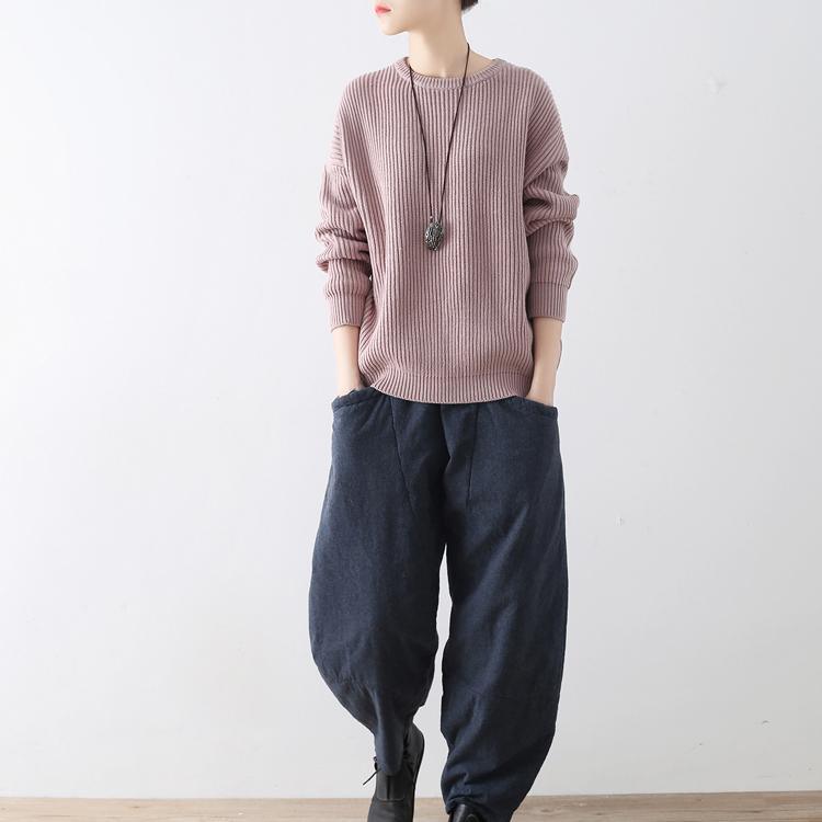 Light purple short knit sweaters 2017 winter tops oversized casual pullover - Omychic