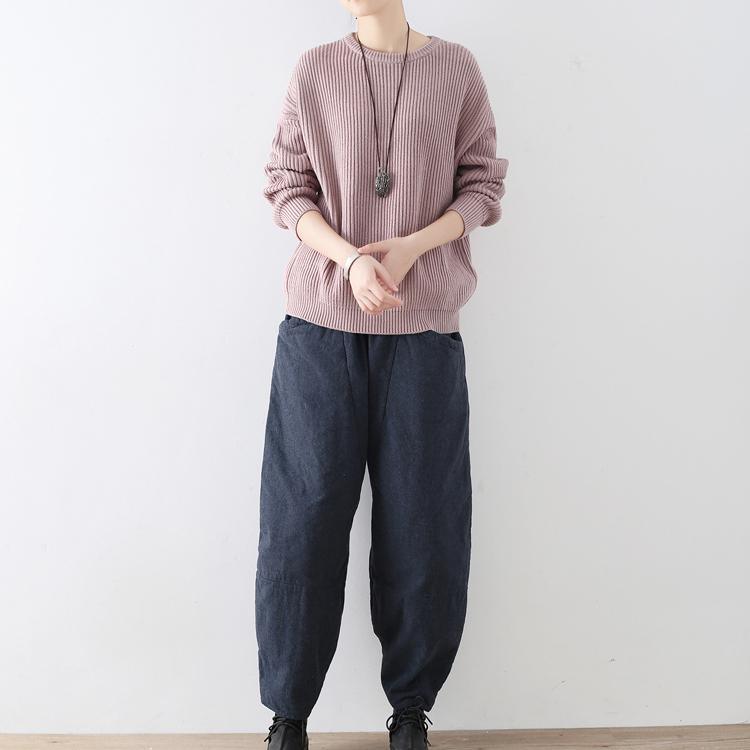 Light purple short knit sweaters 2017 winter tops oversized casual pullover - Omychic