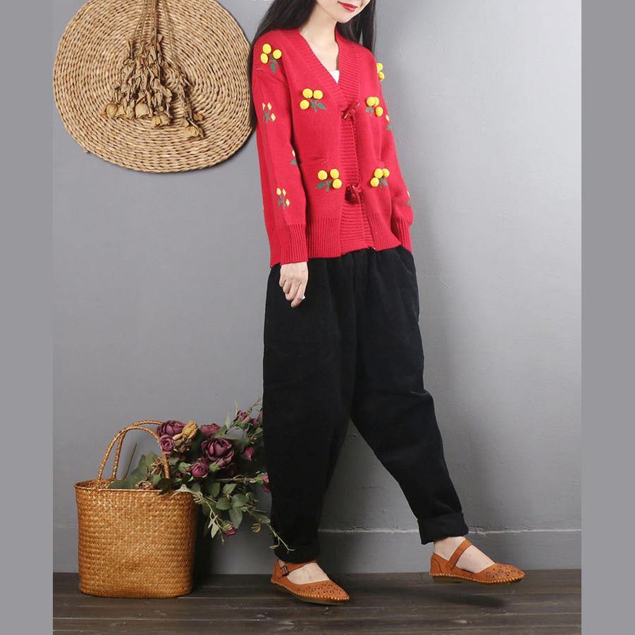 Literary Fan Casual Pants Women's Autumn Large Size Loose black Corduroy Harem Pants - Omychic