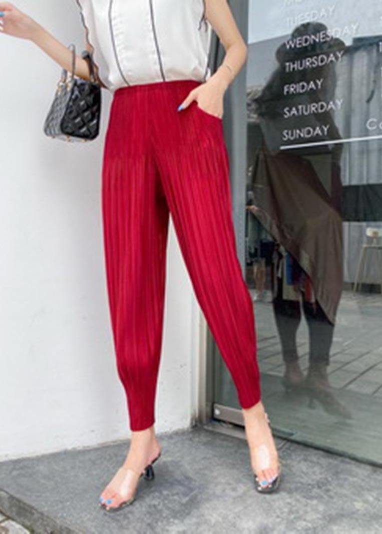 Loose Red Radish trousers Elastic Waist Pants Summer - Omychic