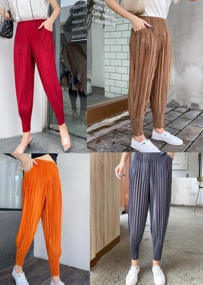 Loose Red Radish trousers Elastic Waist Pants Summer - Omychic