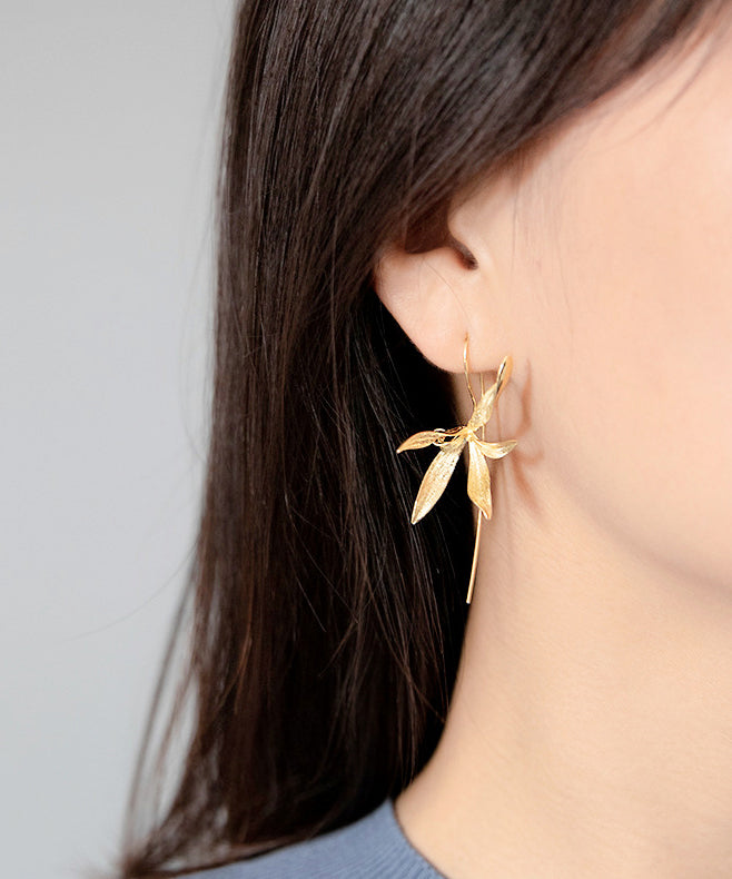Loose Silk Sterling Silver Orchid Hoop Earrings