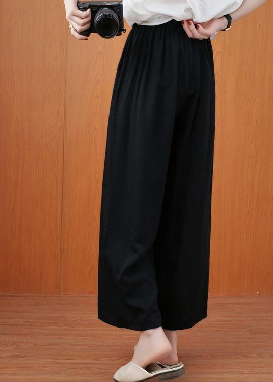 Loose Spring Wide Leg Pants Unique Black Fashion Women Pants - Omychic