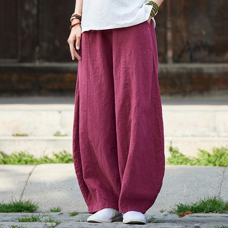 Loose linen clothes Pakistani Women Knickerbockers Loose Autumn Linen Pants - Omychic