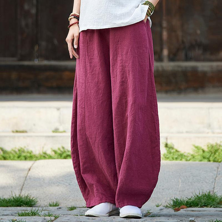 Loose linen clothes Pakistani Women Knickerbockers Loose Autumn Linen Pants - Omychic
