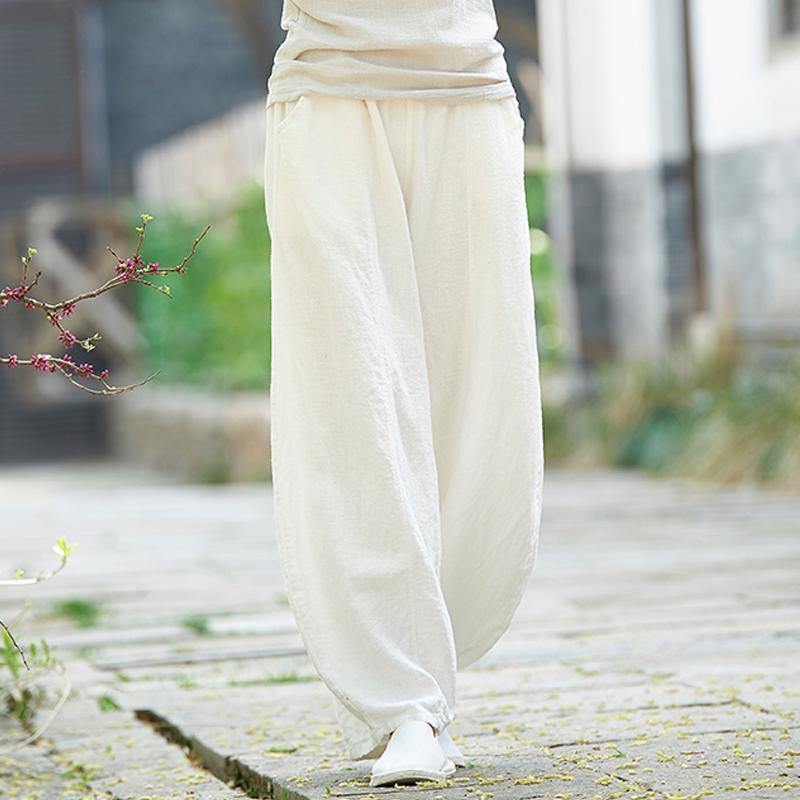 Loose linen clothes Pakistani Women Knickerbockers Loose Autumn Linen Pants - Omychic