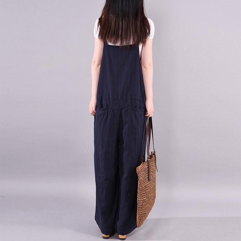 Loose quilting clothes Pakistani Summer Cotton Solid Full Length Jumpsuit - Omychic
