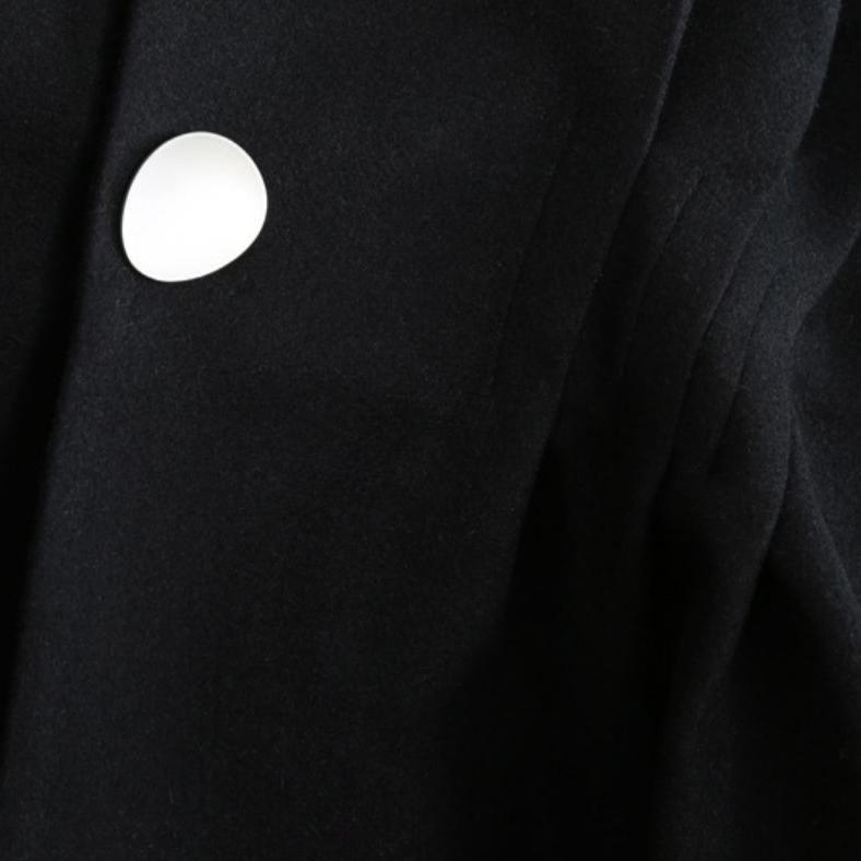 Loose v neck wool asymmetric Blouse Wardrobes black shirt - Omychic