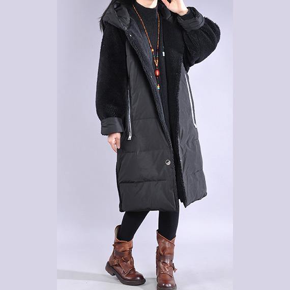 Luxury black coats plus size down jacket winter hooded winter coats - Omychic