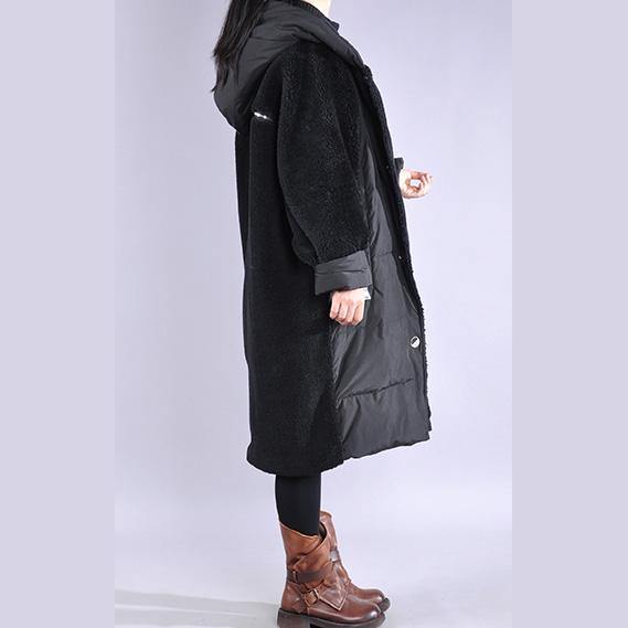 Luxury black coats plus size down jacket winter hooded winter coats - Omychic
