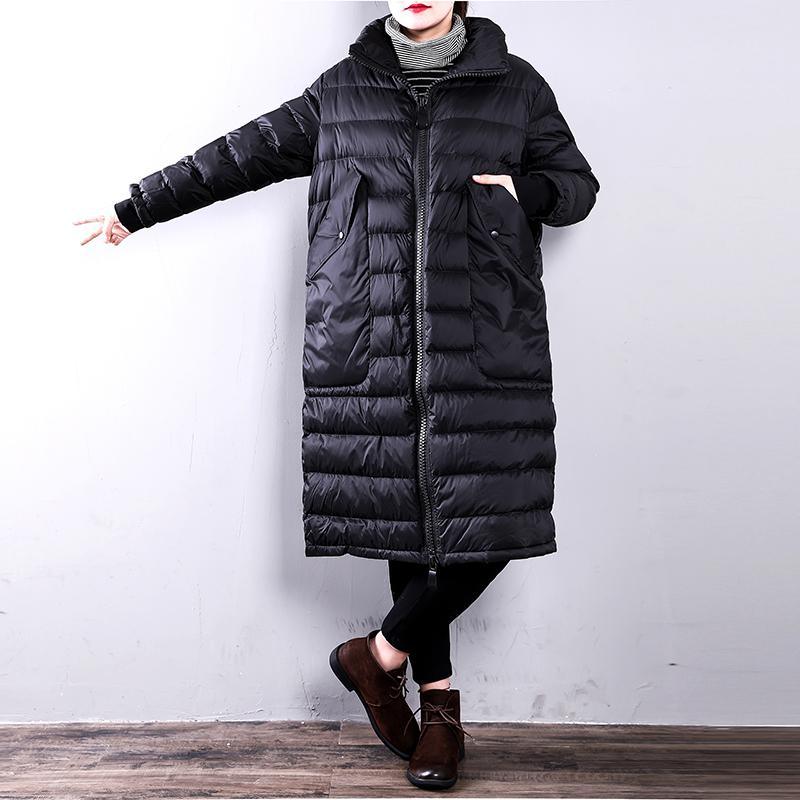 Luxury black down jacket woman plus size stand collar LYZ-2018111433 - Omychic
