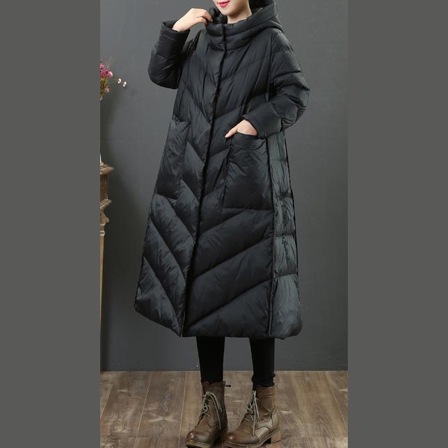 Luxury black down jacket woman plus size winter jacket hooded Warm Jackets - Omychic
