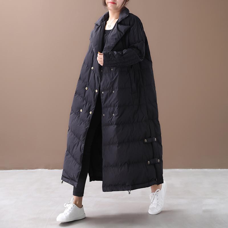 Luxury black goose Down coat Loose fitting winter jacket winter Jackets double breast - Omychic