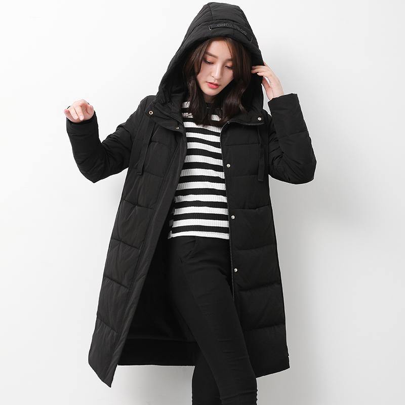 Luxury black goose Down coat plus size tie hooded snow jackets long sleeve Jackets - Omychic