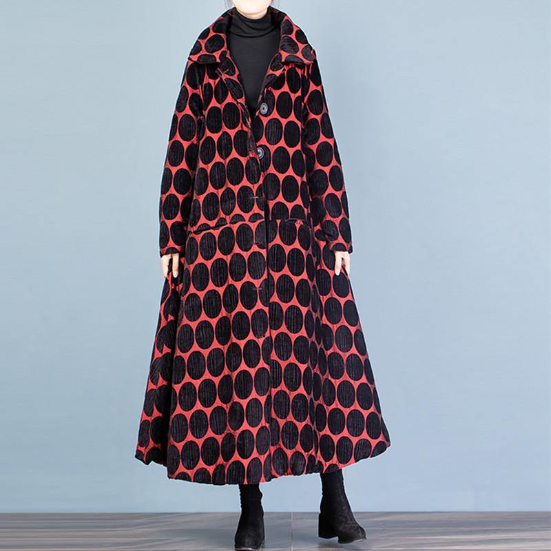 Luxury red parkas trendy plus size winter jacket winter outwear patchwork - Omychic